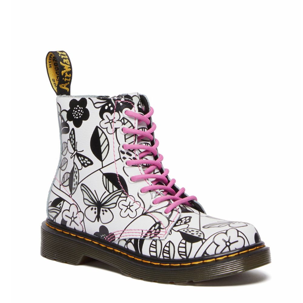 Black Dr.martens Girls Little-big Kid 1460 Combat Boot | Rack Room Shoes