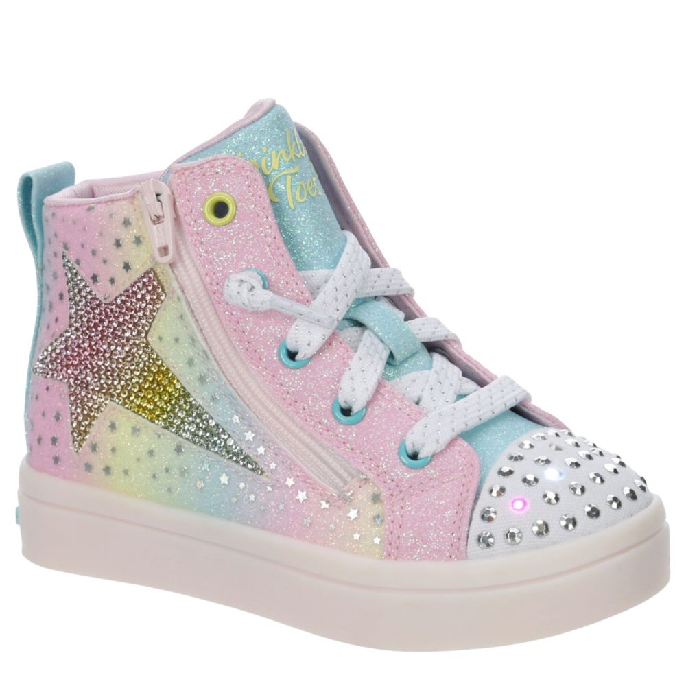 GIRLS TODDLER TWI LITES 2.0 STAR ZIPS LIGHT UP SNEAKER MULTICOLOR