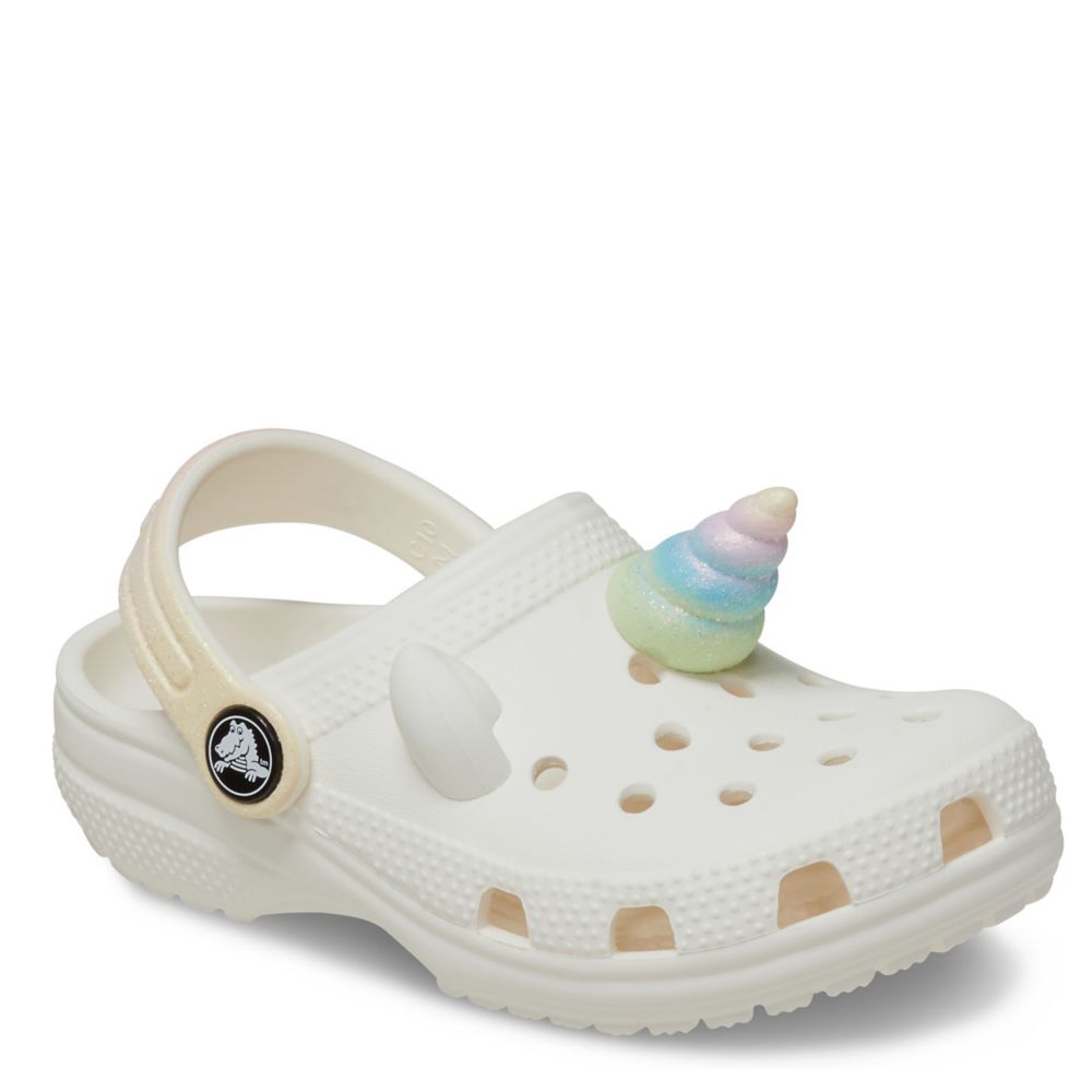 GIRLS TODDLER CLASSIC I AM RAINBOW UNICORN CLOG OFF WHITE