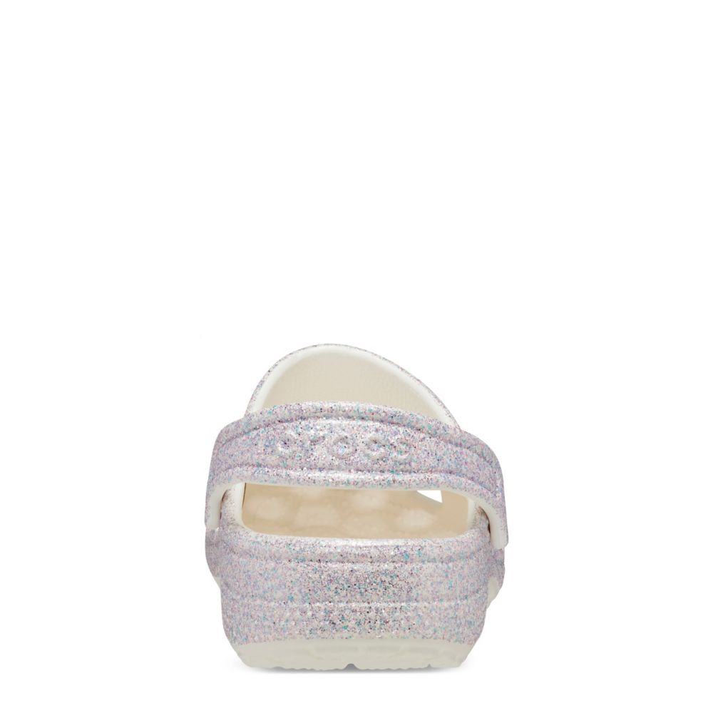 GIRLS TODDLER CLASSIC GLITTER CLOG - SILVER