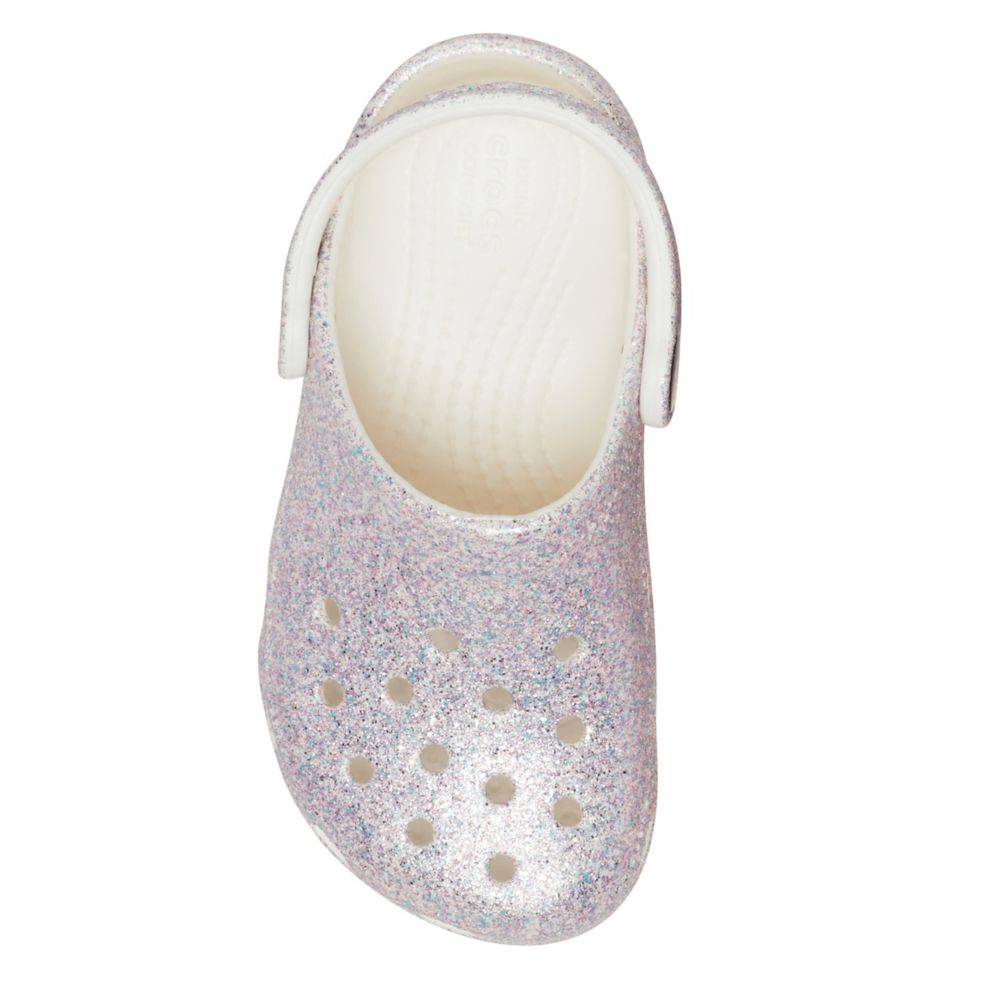 GIRLS TODDLER CLASSIC GLITTER CLOG - SILVER