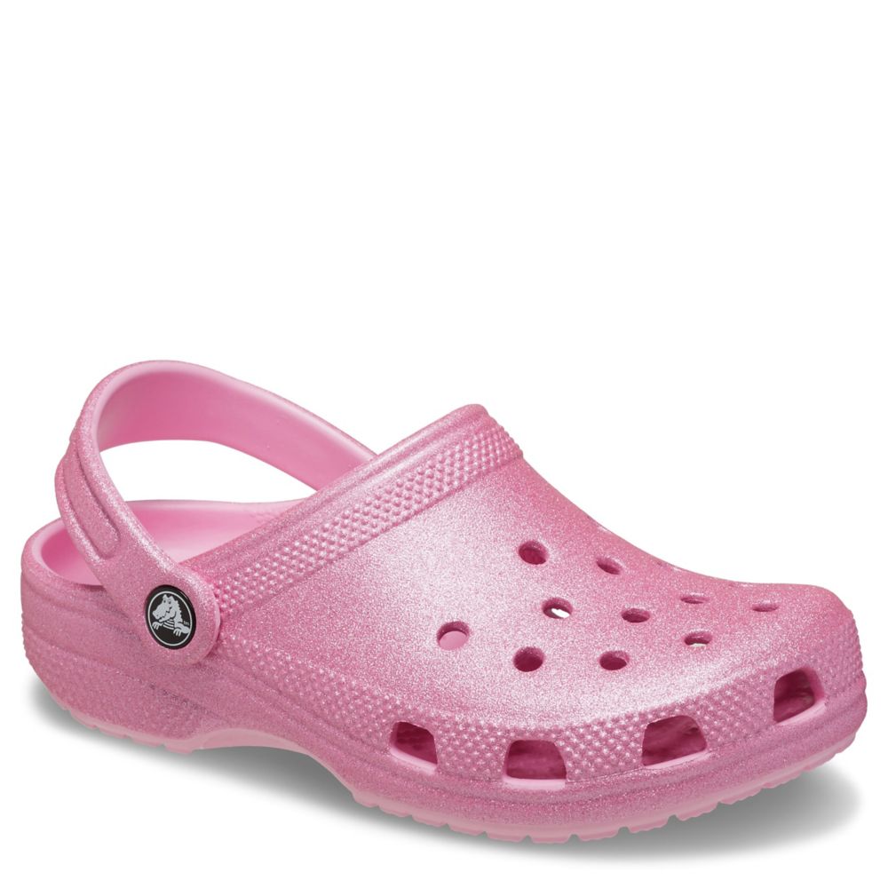 Pink Crocs Girls Toddler Classic Glitter Clog | Rack Room Shoes