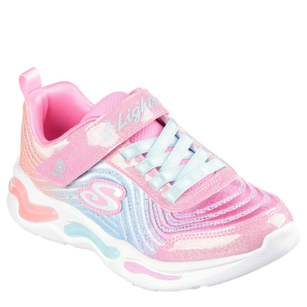 GIRLS LITTLE KID WAVY BEAMS LIGHT UP SNEAKER