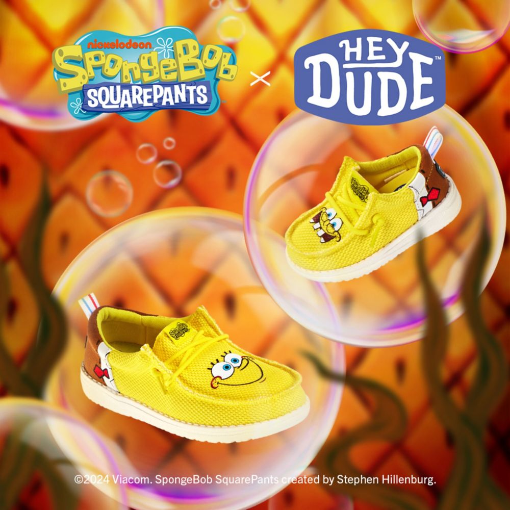 BOYS WALLY FUNK TODDLER SPONGEBOB SLIP ON SNEAKER