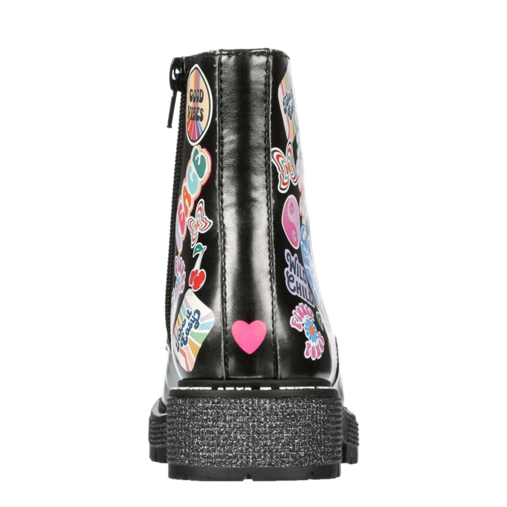 GIRLS LITTLE-BIG KID MGROOVIE COMBAT BOOT - BLACK