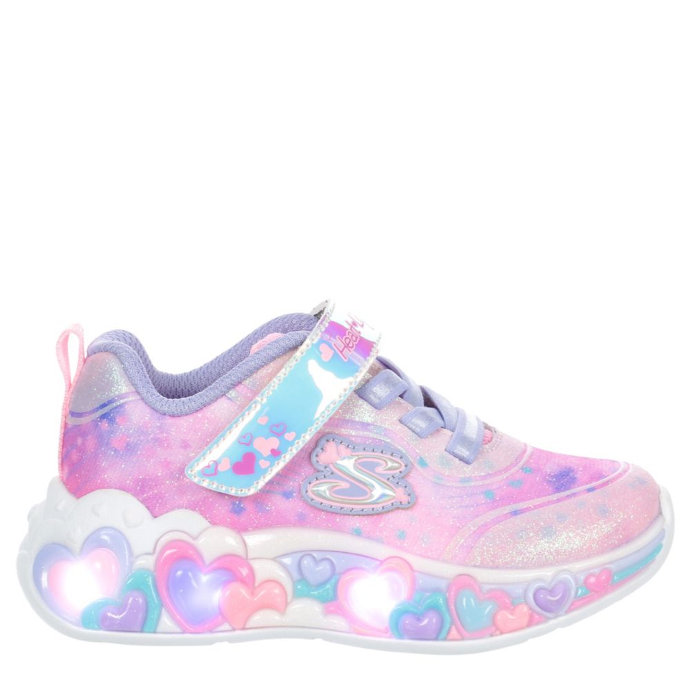 GIRLS TODDLER ETERNAL HEAR LIGHTS LIGHT UP SNEAKER