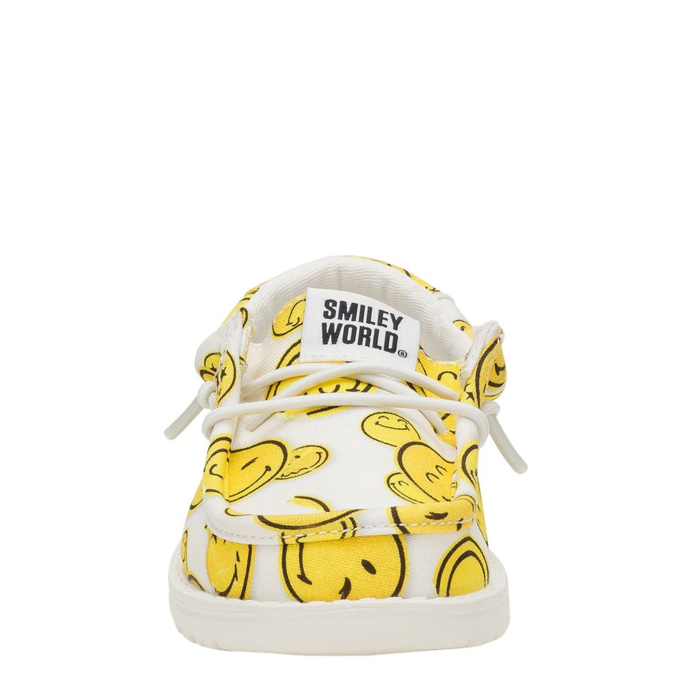 BOYS WALLY SMILEY YOUTH SLIP ON SNEAKER