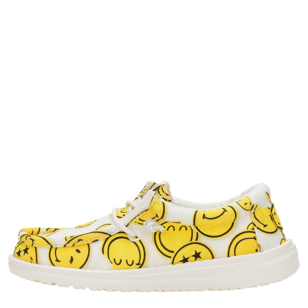 BOYS WALLY SMILEY YOUTH SLIP ON SNEAKER