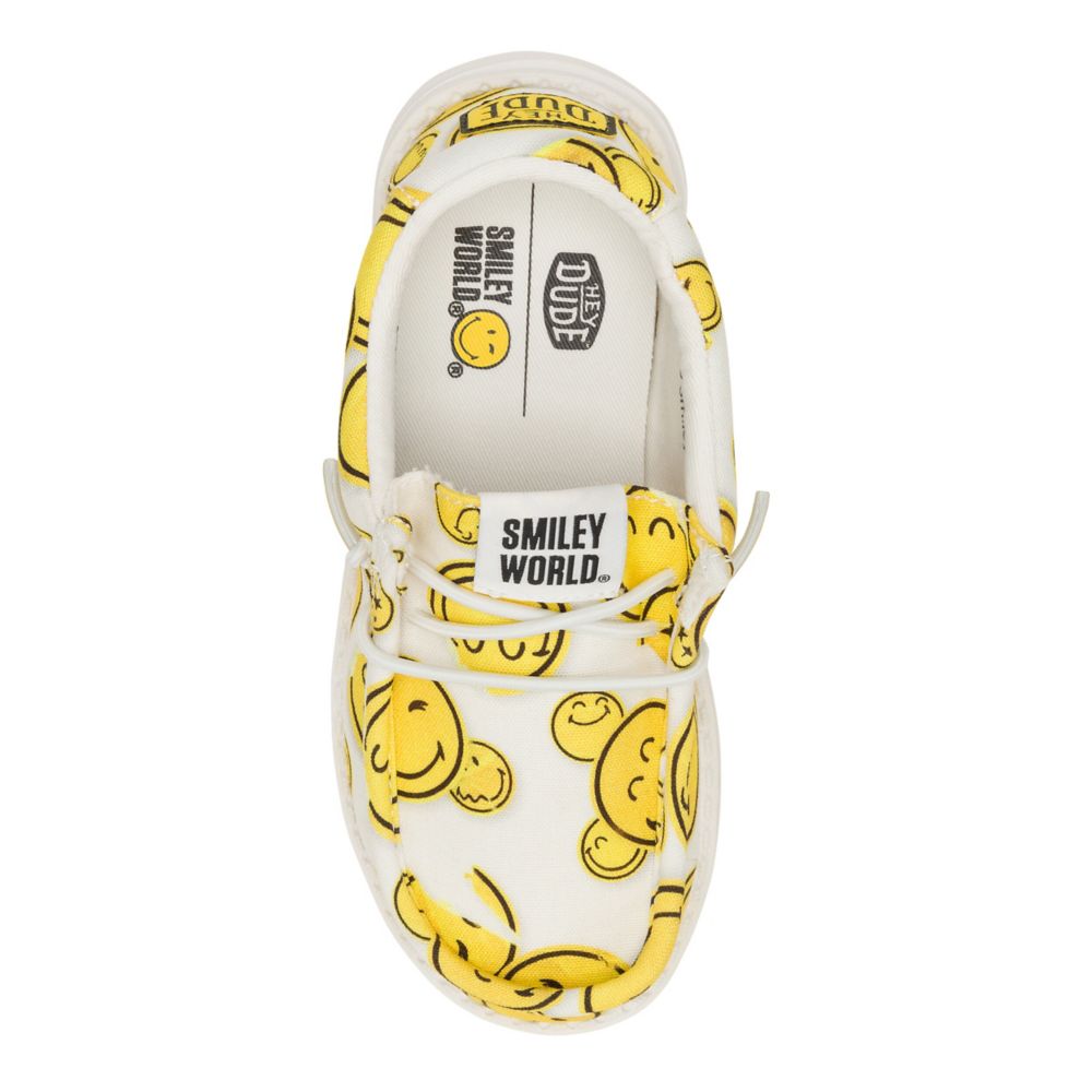 BOYS WALLY SMILEY YOUTH SLIP ON SNEAKER