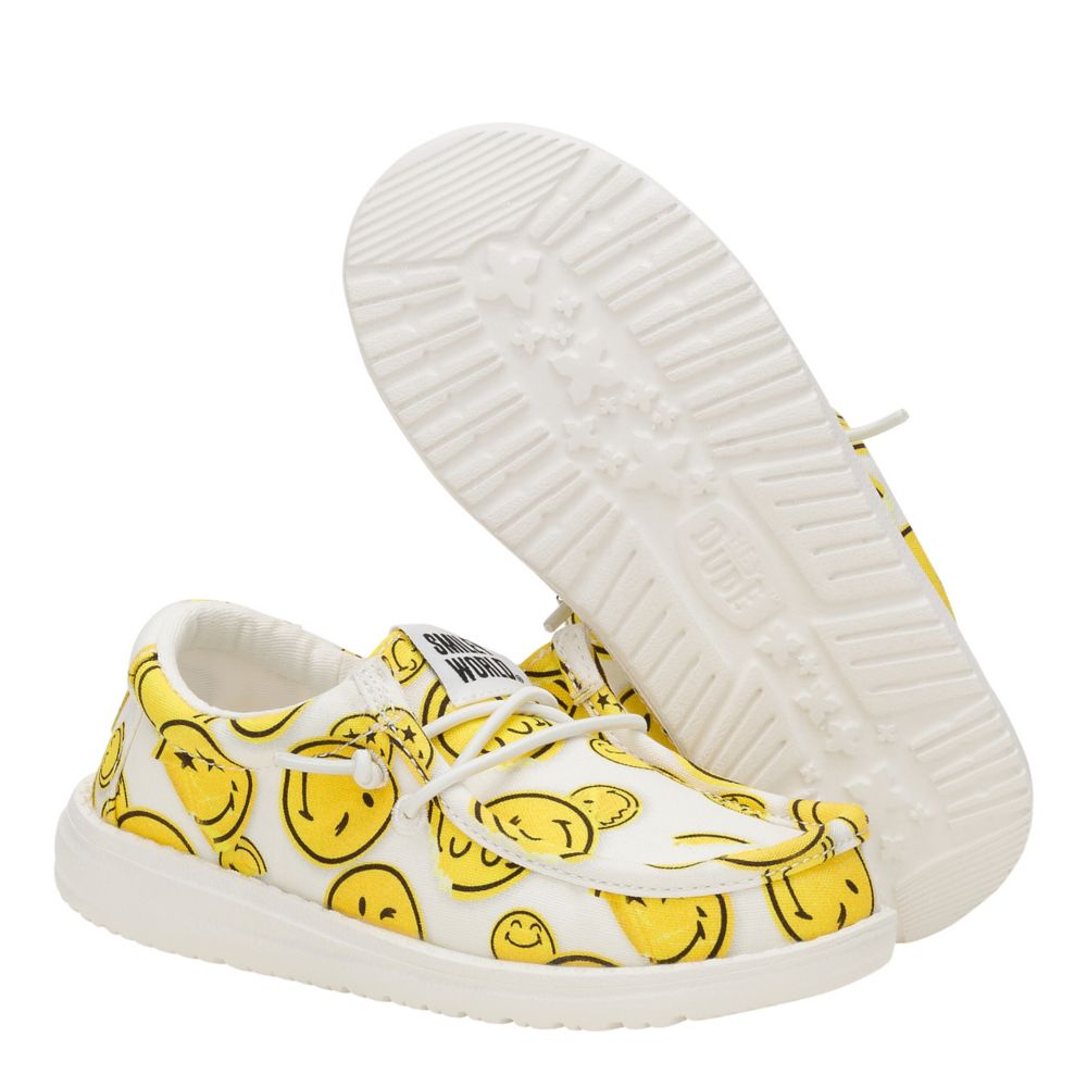 BOYS WALLY SMILEY YOUTH SLIP ON SNEAKER