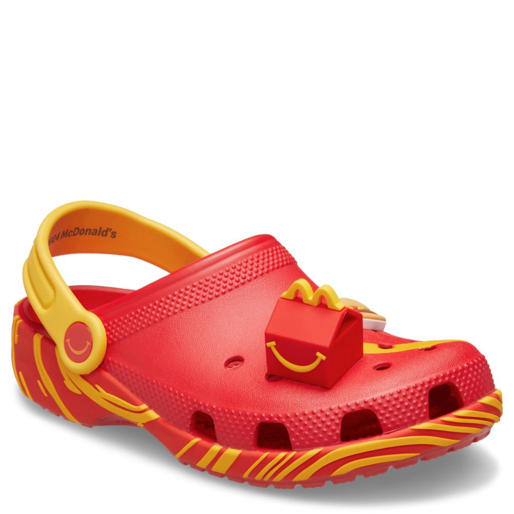 Red and yellow crocs on sale