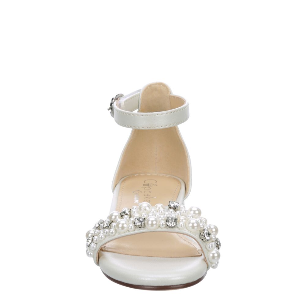 CUPCAKE COUTURE GIRLS TODDLER- LITTLE KID GRACEFUL DRESS SANDAL - WHITE