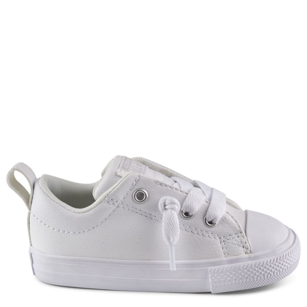 infant all white leather converse