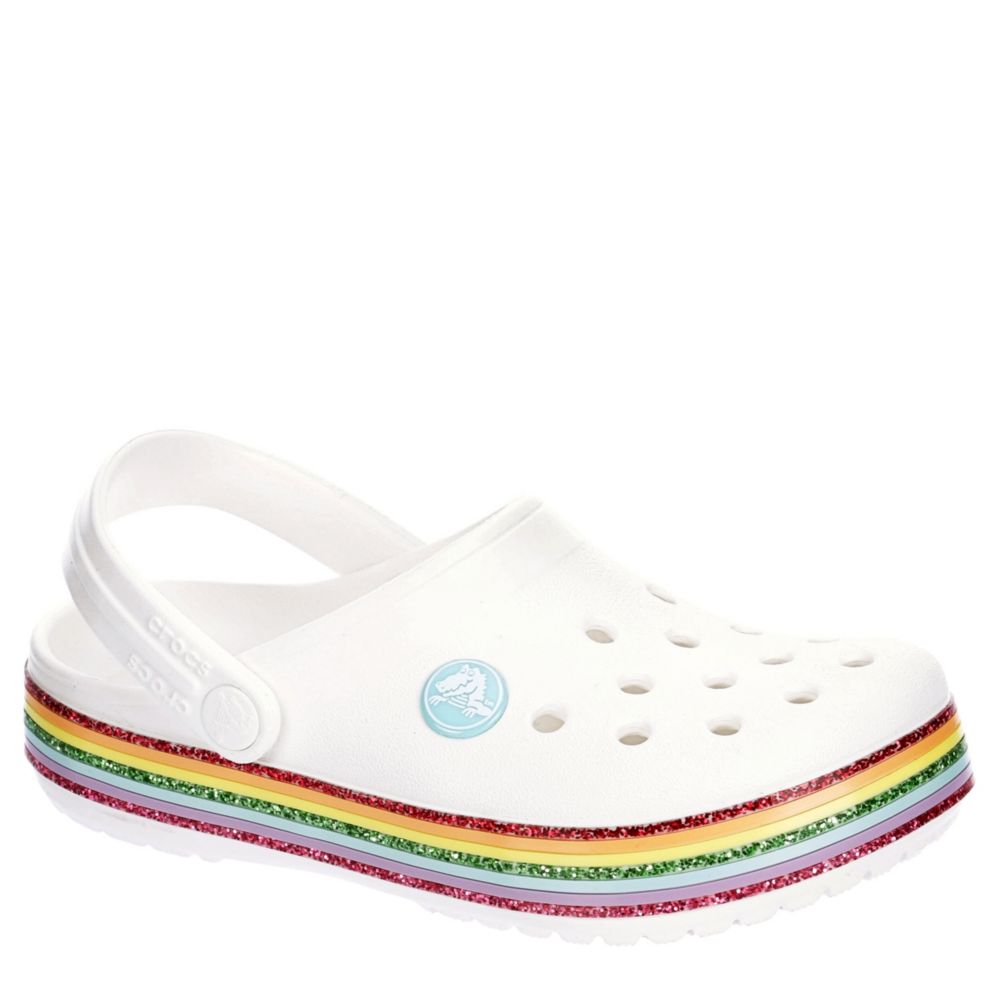 girls crocs white