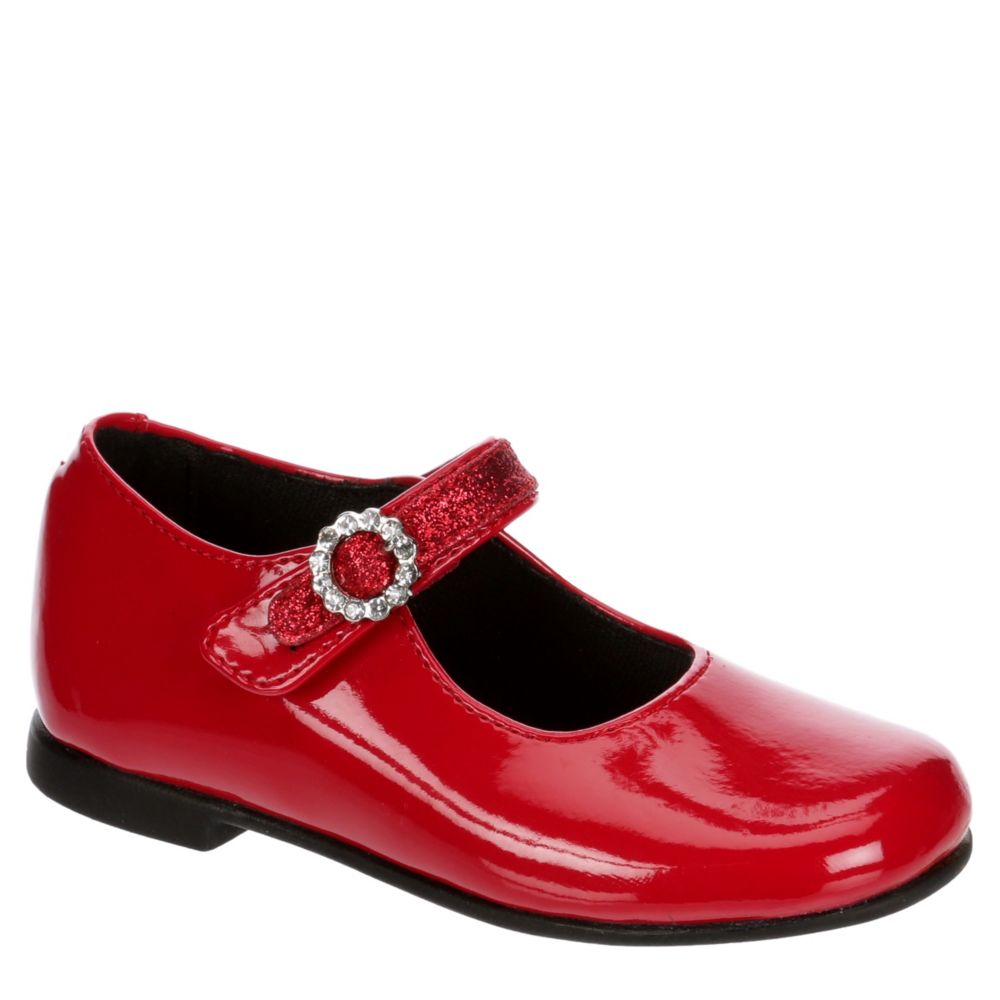 girls red slip on shoes