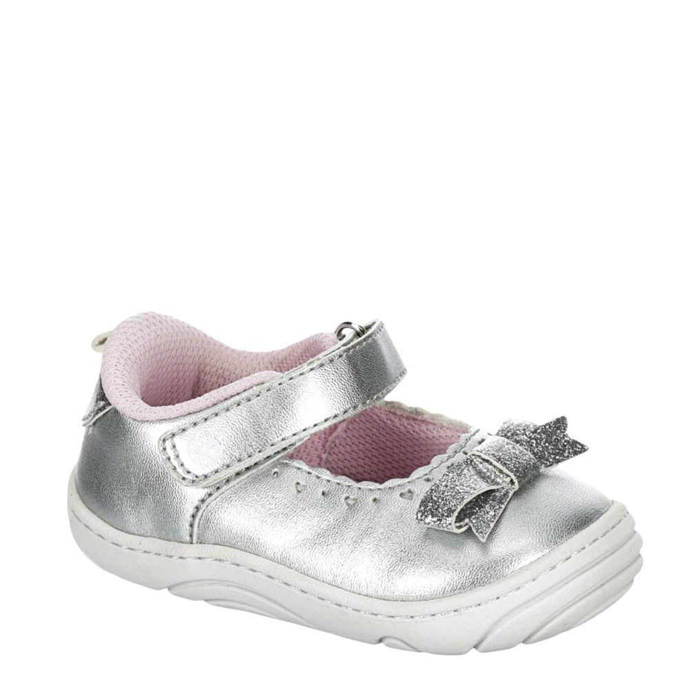 silver infant shoes