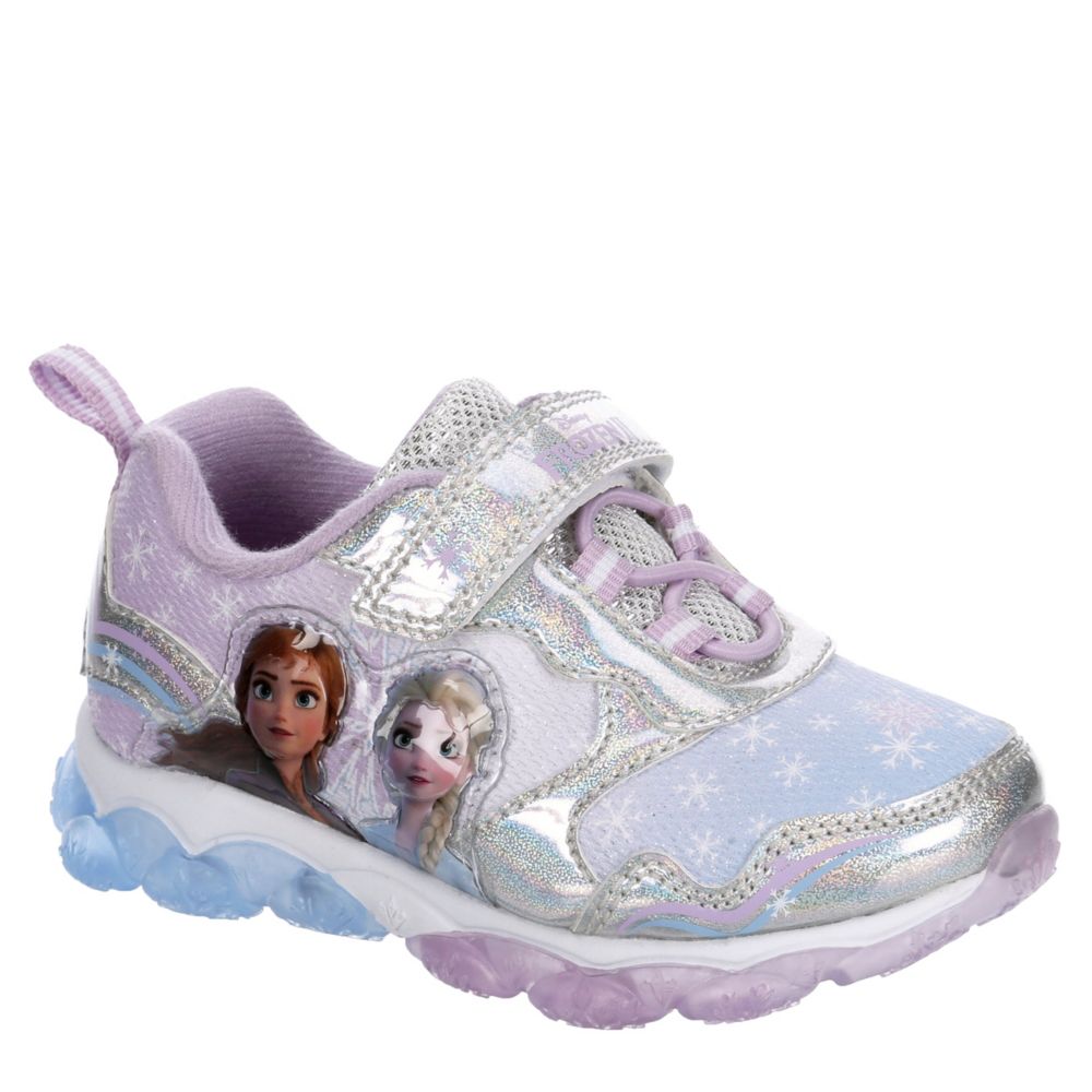 Silver Disney Girls Infant Frozen Light Up Sneaker Character Rack Room Shoes