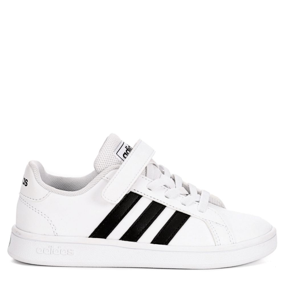 White Adidas Boys Grand Court Slip-On 