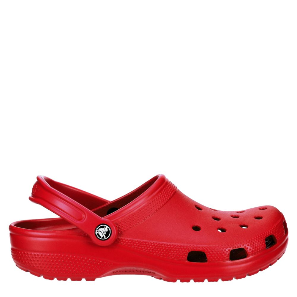 red and black crocs