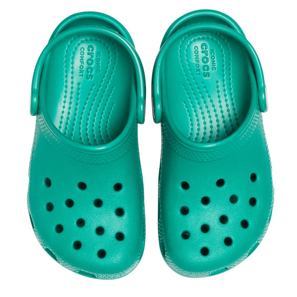 navy green crocs