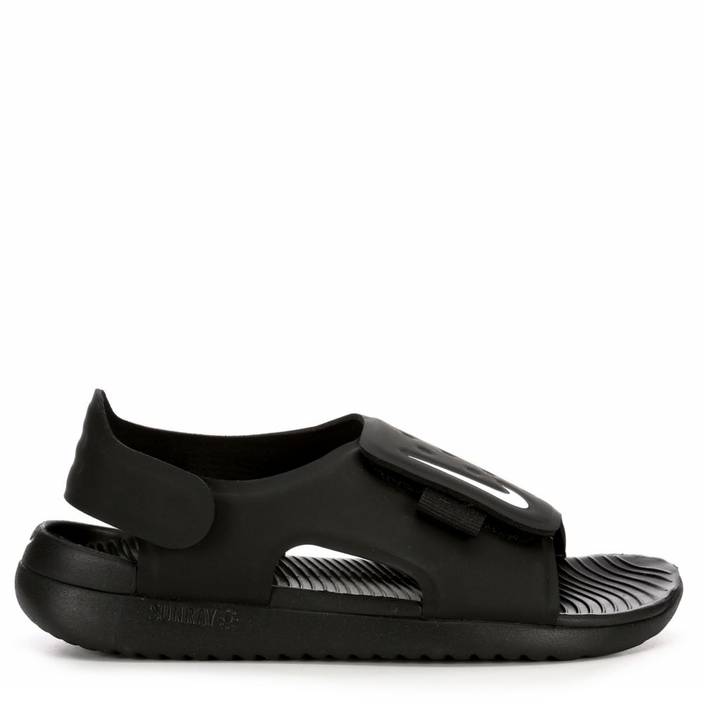 Black Nike Boys Little And Big Kid Sunray Adjust Outdoor Sandal | Velcro |  Rack Room Shoes