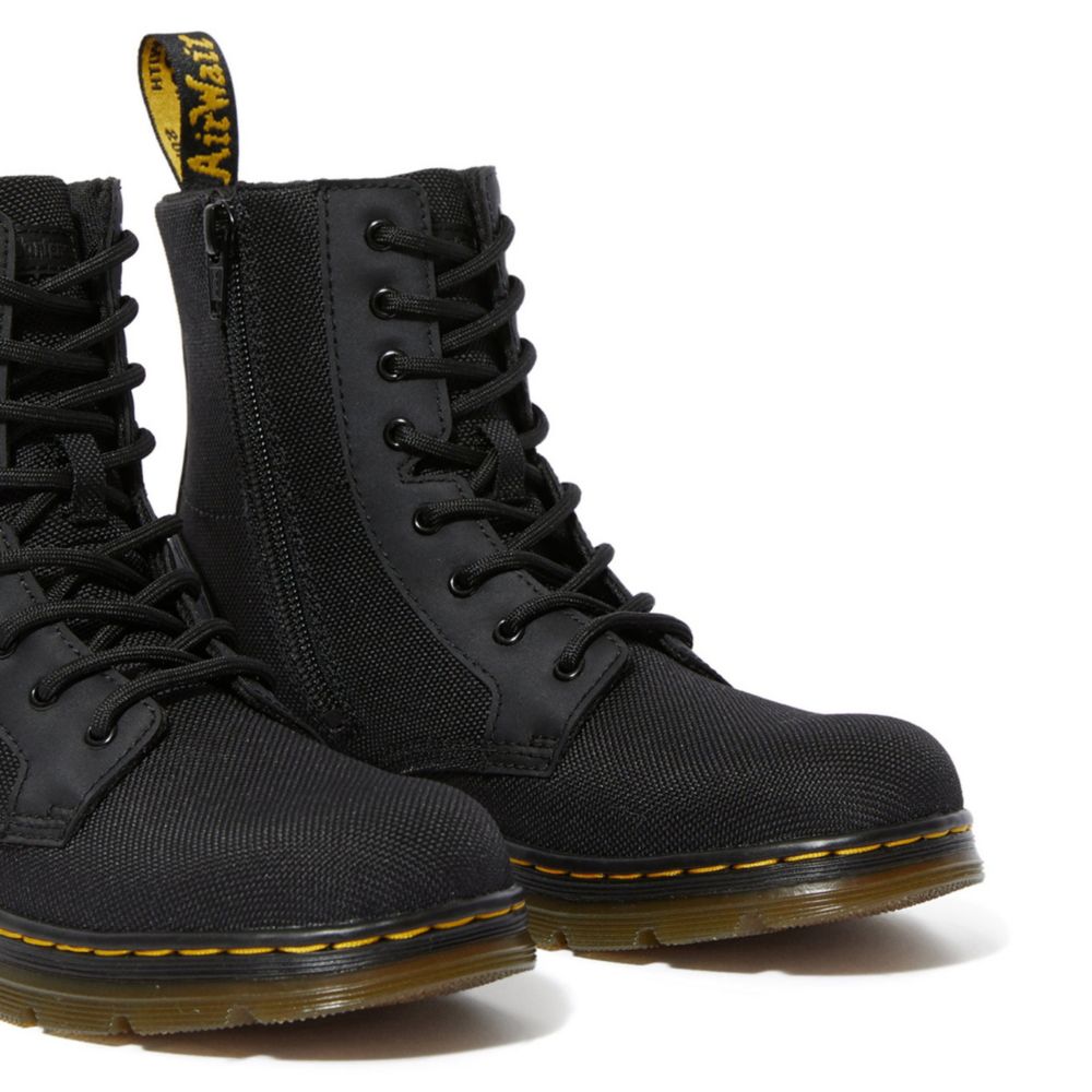 boys black combat boots