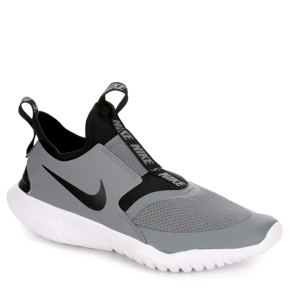 Grey Nike Boys Flex Runner Slip On 