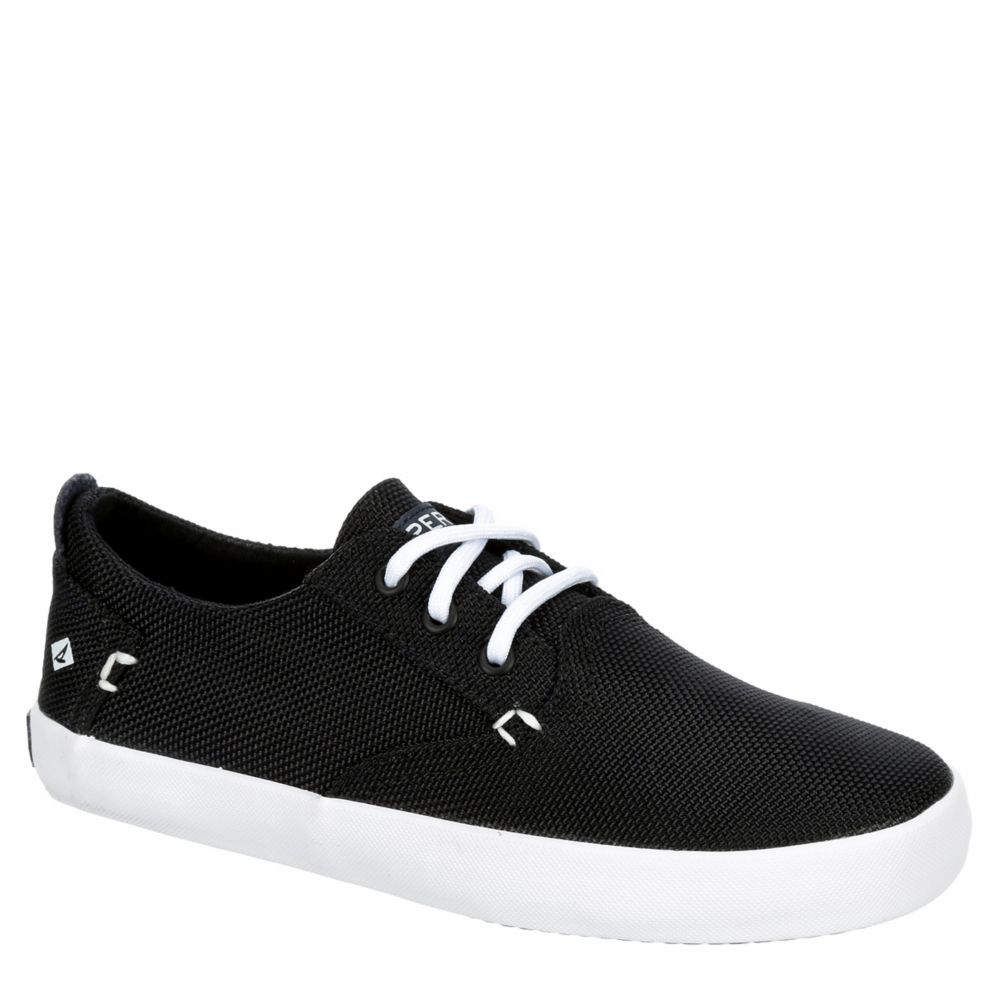 black sperry slip ons