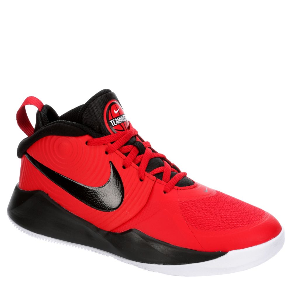 Red Nike Boys Team Hustle D9 High Top 