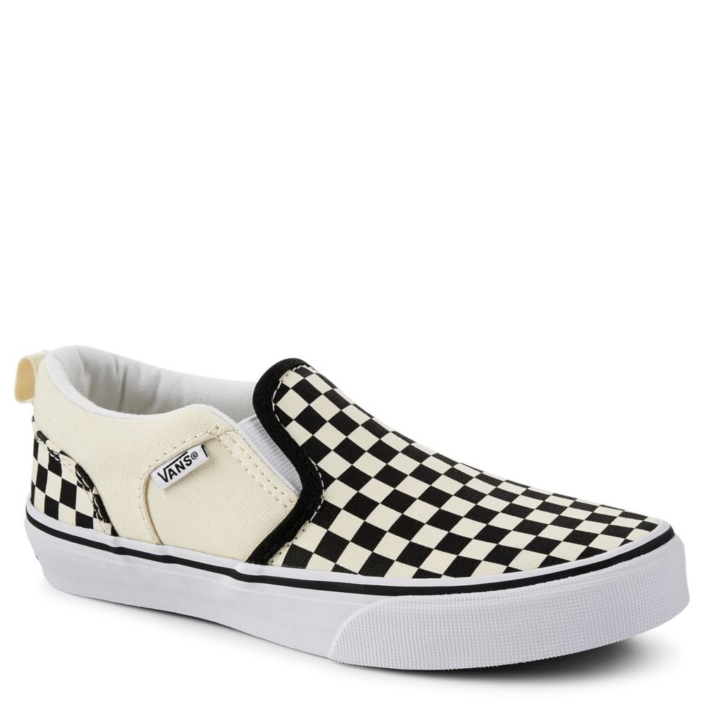 Opgetild consumptie boter Black Checkered Vans Boy's Asher Slip-on Sneakers | Rack Room Shoes