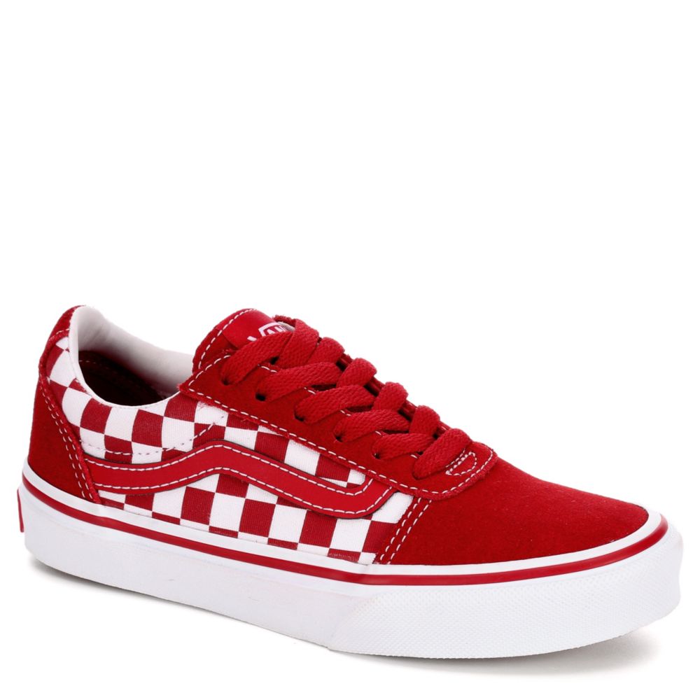 kids red checkerboard vans