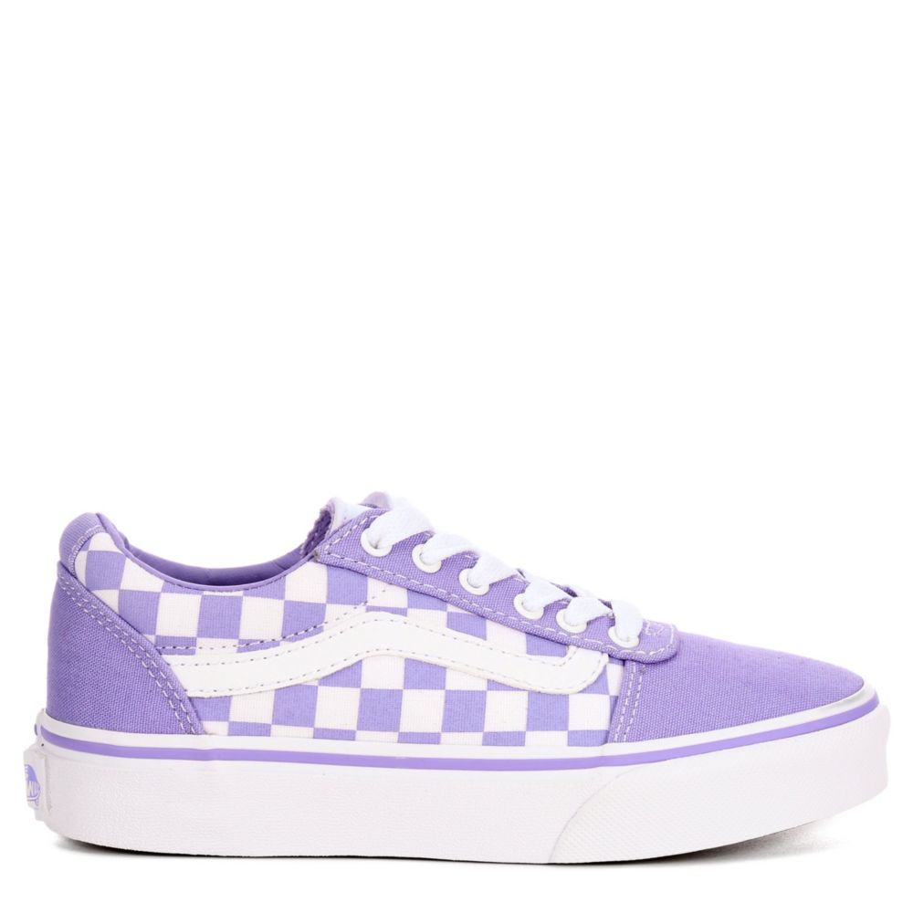 lilac and white checkered vans