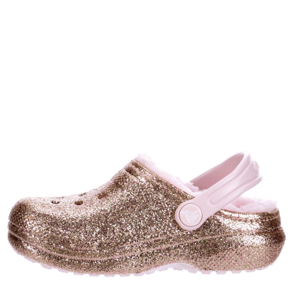rose gold crocs with fur