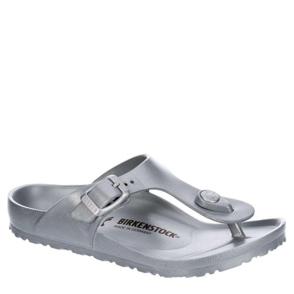 Silver Birkenstock Girls Gizeh Footbed 