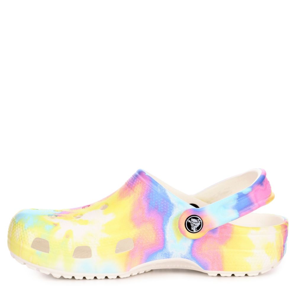 girls tie dye crocs