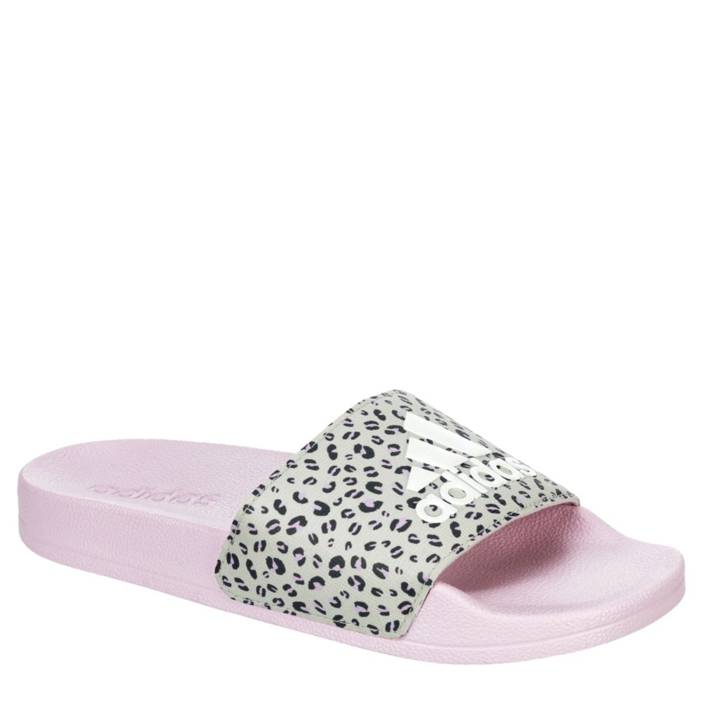 White Adidas Girls Adilette Slide Sandal Kids Rack Room Shoes