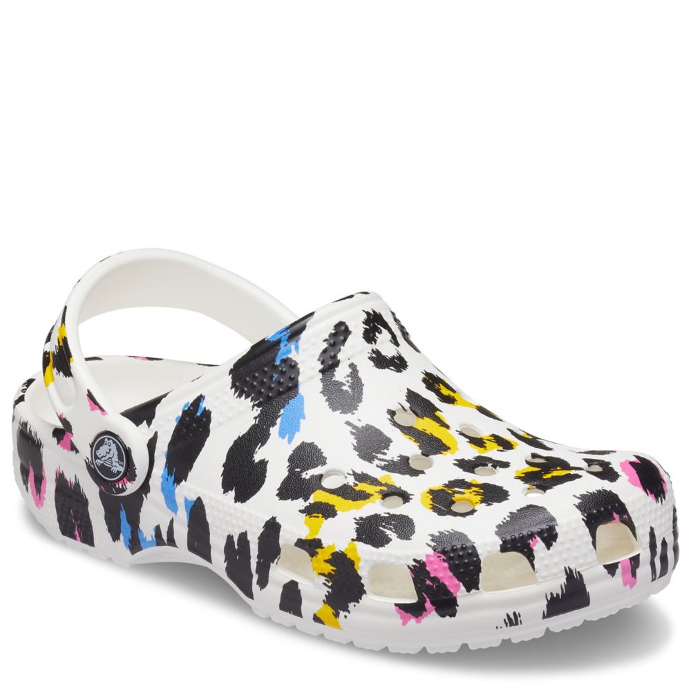 Leopard Crocs Girls Classic Clog 