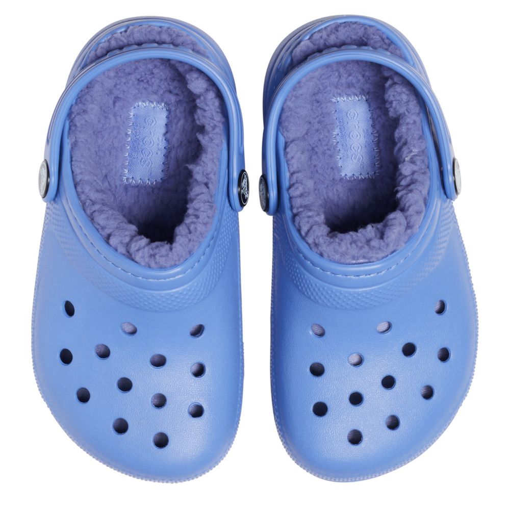 purple fuzzy crocs