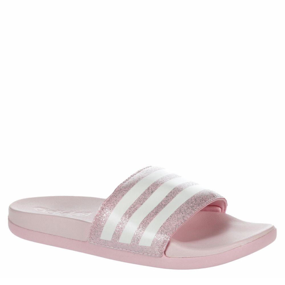 baby pink adidas slides