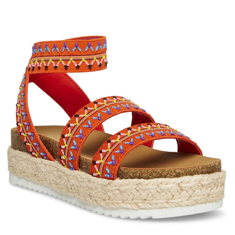 coral platform sandals