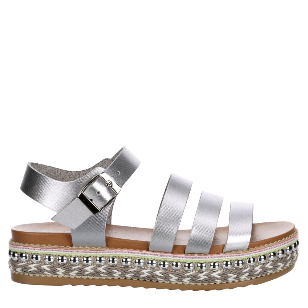 silver platform sandals