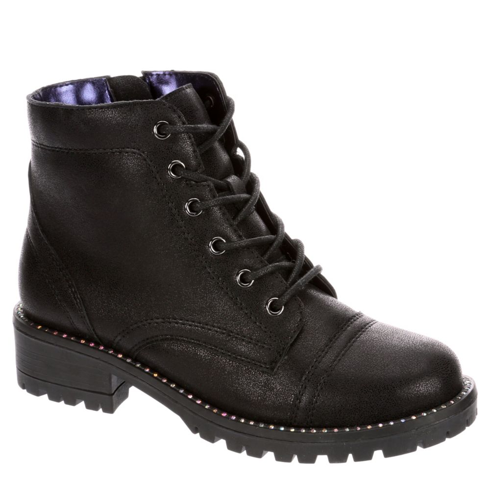 girls black military boots