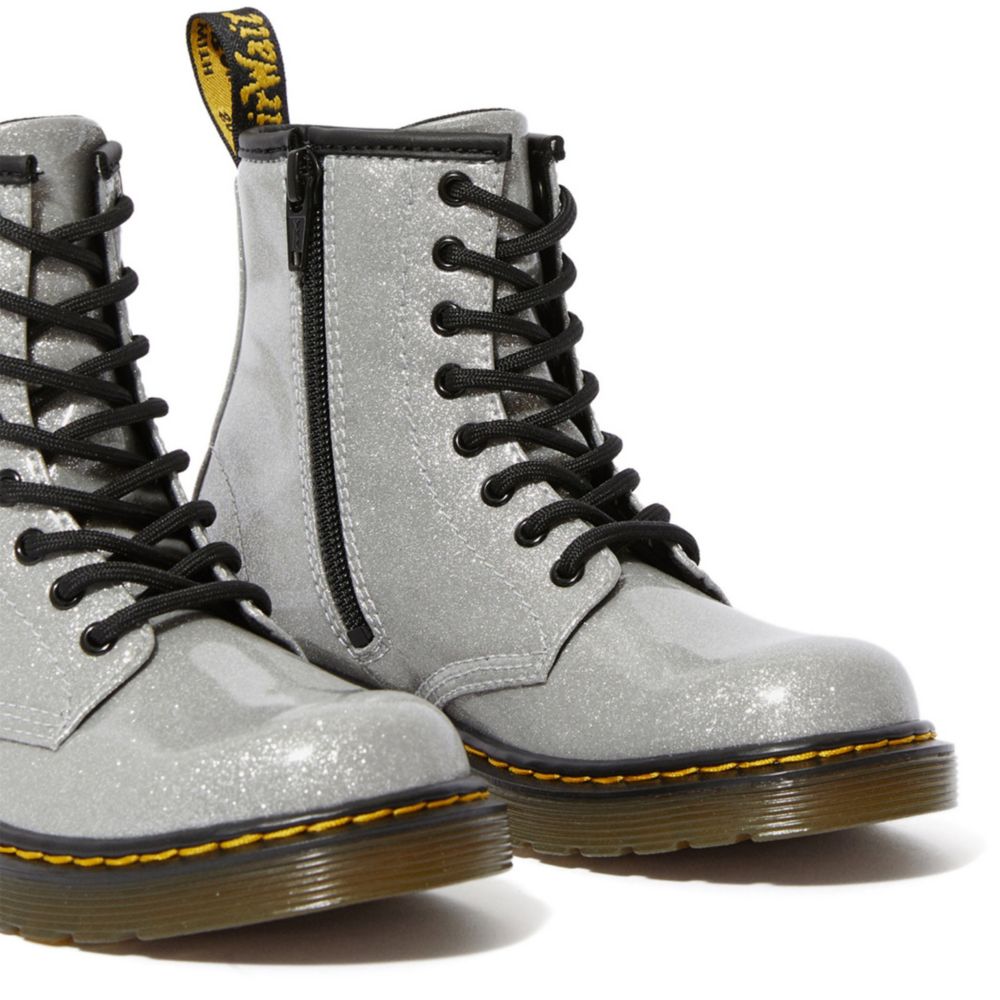 silver dr martens shoes