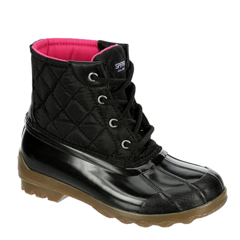 girls black duck boots