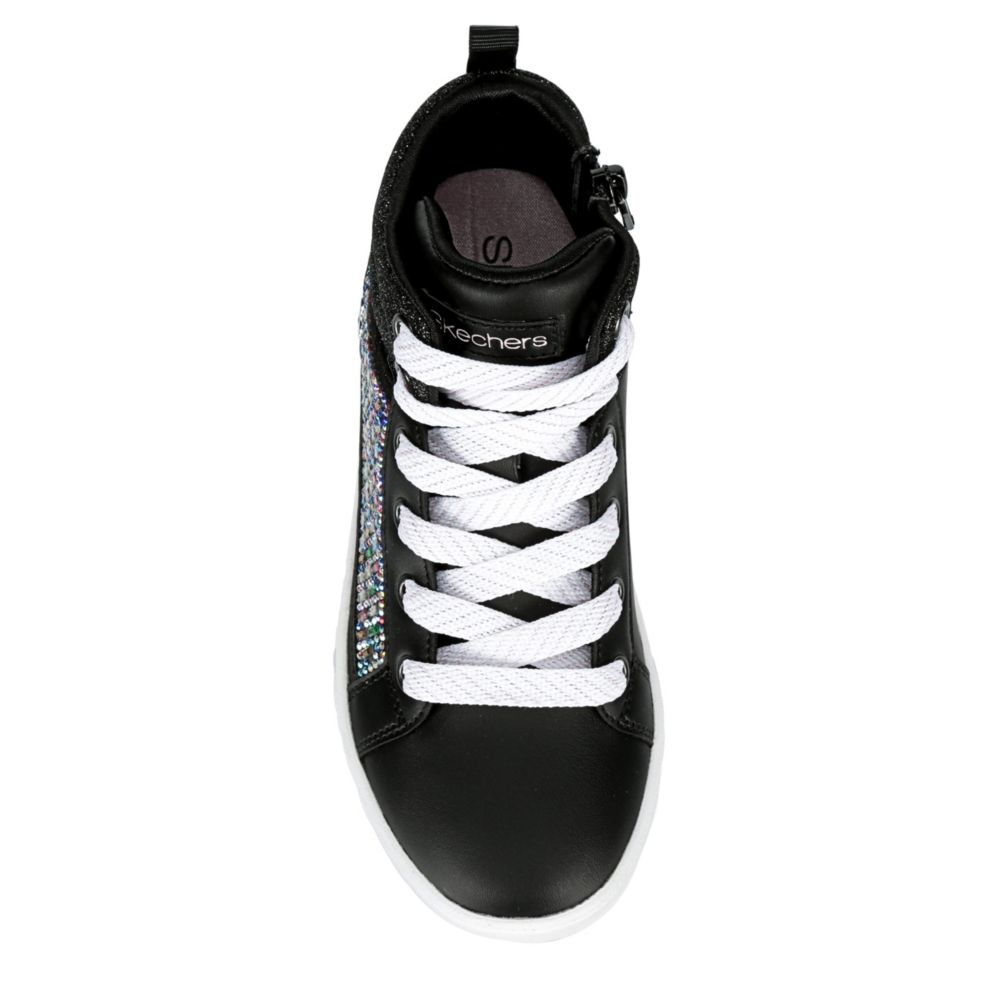 skechers black high top sneakers