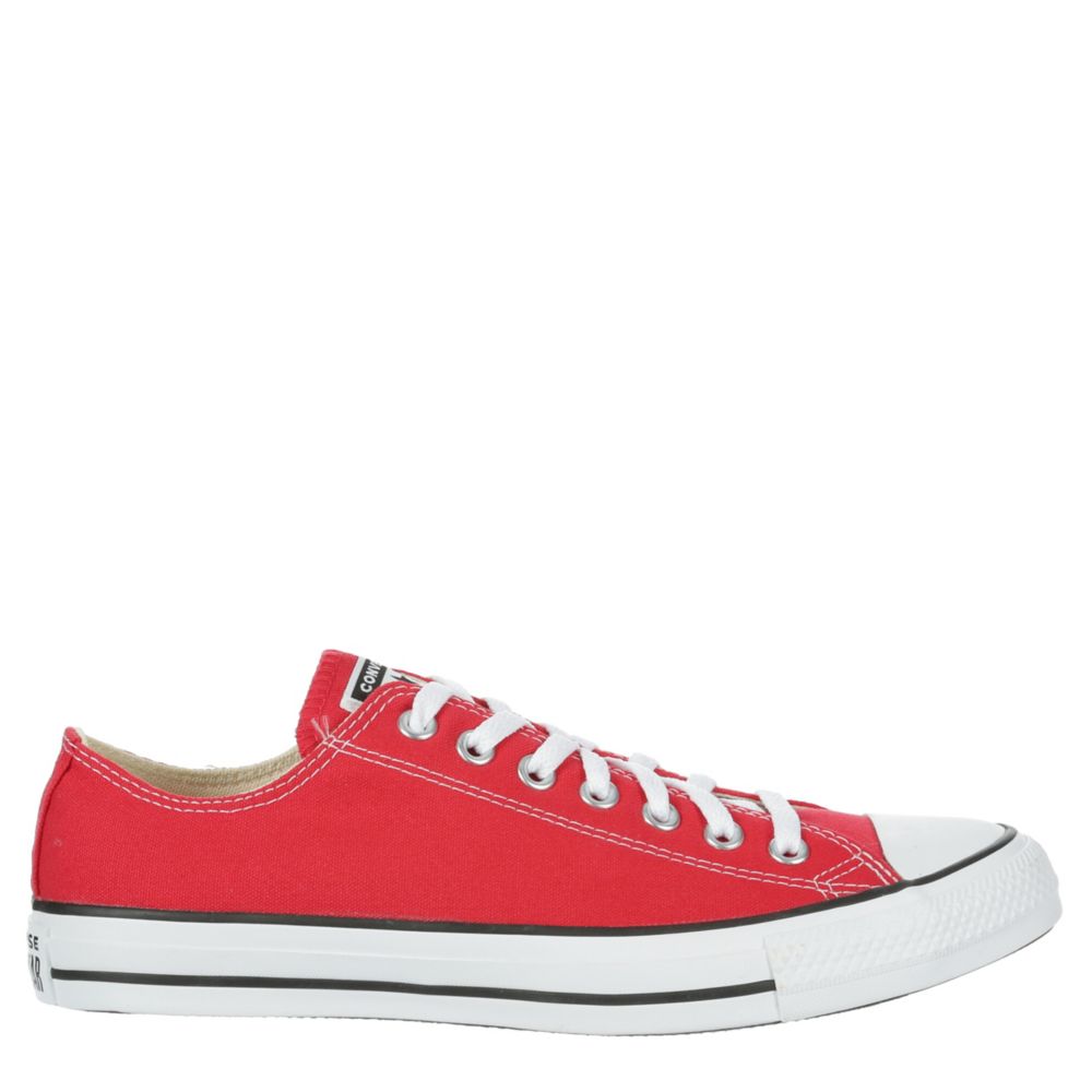 all red low top converse