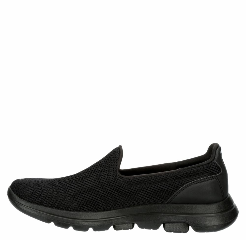 womens black skechers slip on