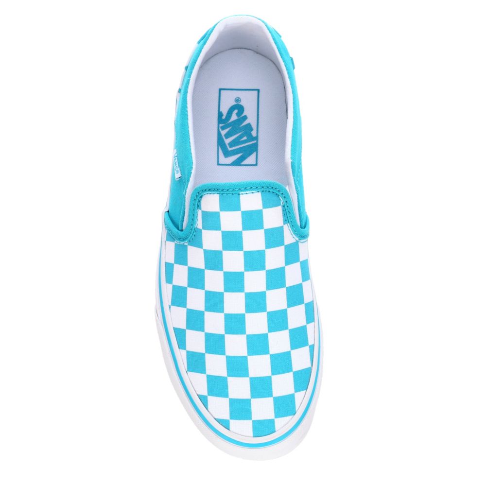 teal checkered vans