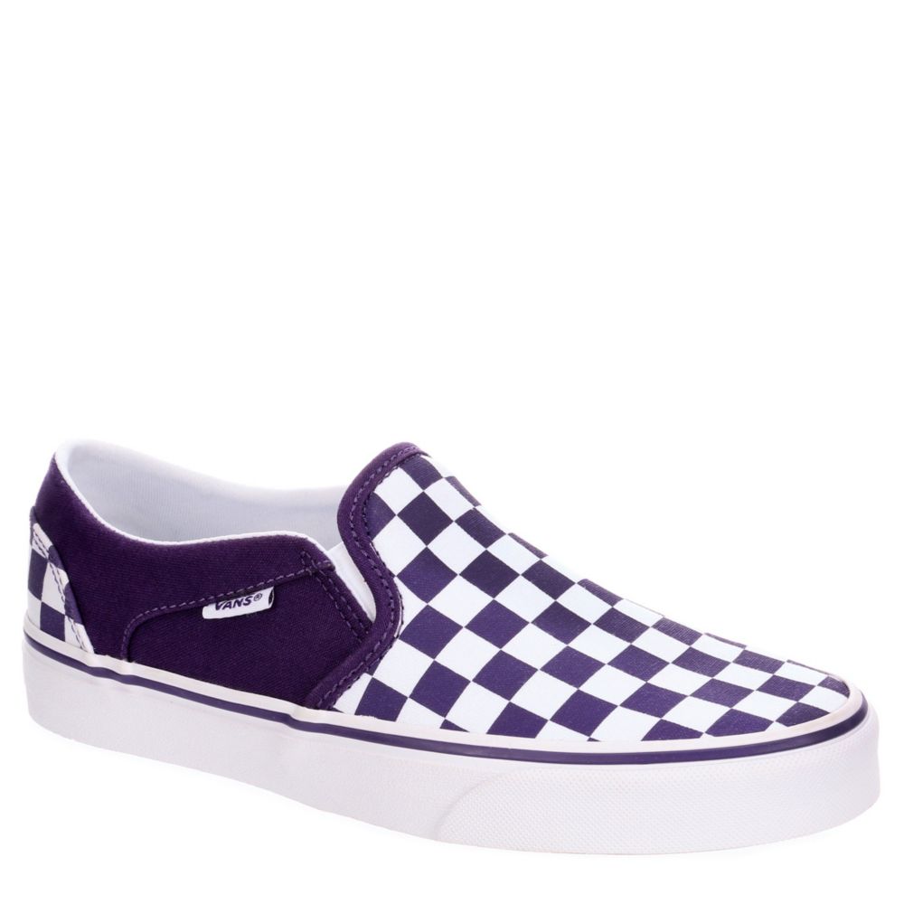 lilac and white checkered vans