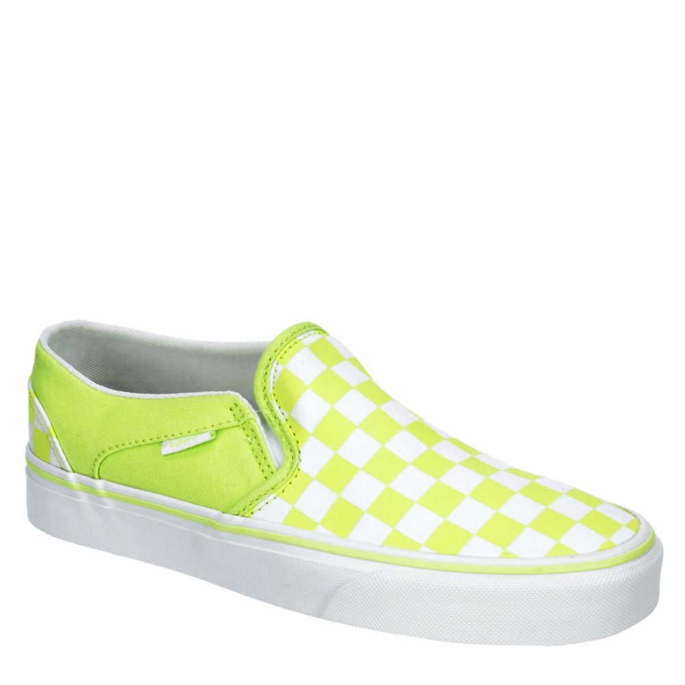 lime green slip on vans